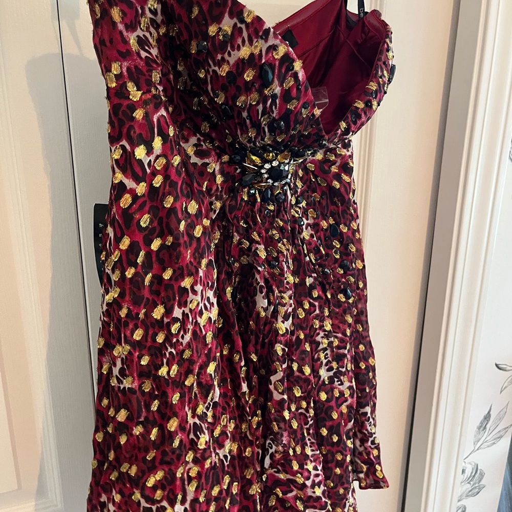 Spring Leopard Bebe Red leopard mini Dress S